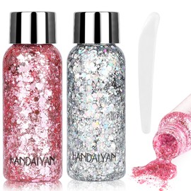 Brillos para el Cuerpo, Gel con Purpurina para el Cuerpo, Sombras de Ojos Impermeables para Niñas, Armaduras de Labios, Pintura para el Cabello Brillo Decorar Festival de Arte Fiesta Maquillaje en Polvo (1#3#)