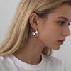 Sttiafay Punk Flame Hoop Earrings Silver Fire Flame Dangle Earrings