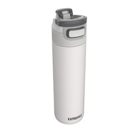 KAMBUKKA Insulated Stainless Steel Water Bottle (600ml/22oz) - Waterproof Thermos Bottle: Snapclean® Technology - Dishwasher Safe lid - "Elton Insulated Chalk White" Model