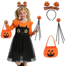 Joyesplay Halloween Costume, Witch Cosplay, Children, Pumpkin Style, Wizard, Cosplay, Costume, Pumpkin, Long Sleeve, Cute, Kids, Costume, Popular Dress, Girls, Halloween, Costume, Parties, Events