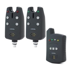 Hirisi Tackle Wireless Bite Alarm 1+2 Set, Carry Case, Volume and Sensitivity for Carp Fishing (B1235S)