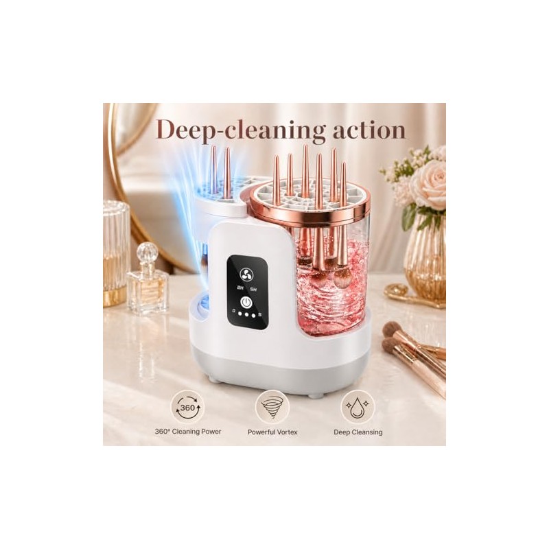 Electric Makeup Brush Cleaner Machine, Portable Cosmetic Brush Washer and