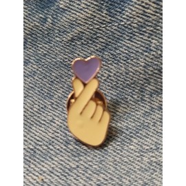 BORAHAU-PURPLE YOU"KOREAN LOVE YOU"- ENAMEL, LAPEL, BROOCH PIN-NEXT DAY SHIPPING