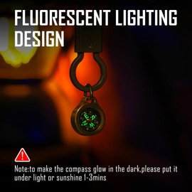 MecArmy CMP/CMP2 Mini Compass- Meaningful Graduation Birthday Gifts for Men Women, EDC Titanium/Brass/Copper Pocket Compass for Hiking SurvivaI, IPX5 Waterproof, Glow in The Dark, Necklace Pendant