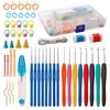 53 Pcs Crochet Hooks Set,Colorful Knitting Needles with Ergonomic Soft