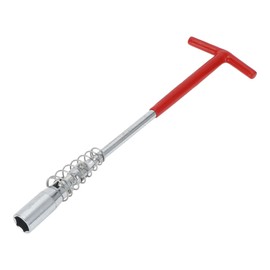 Hihaha T-Handle Spark Plug Socket Wrench Spanner Socket Remover for Car Motorcycle Lawn Mower High Carbon Steel 325x90mm 1 Pcs Red,Silver Tone Hexagon 16mm