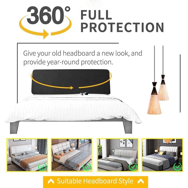 DUJUIKE Bed Head Board Slipcover, Stretch Bed Headboard Cover, Dustproof