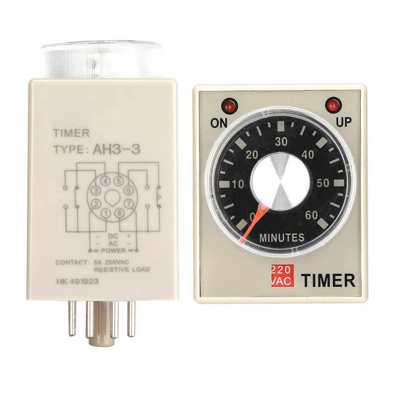 220VAC 60 Minutes Power On Delay Timer Time Relay AH3-3(60M)
