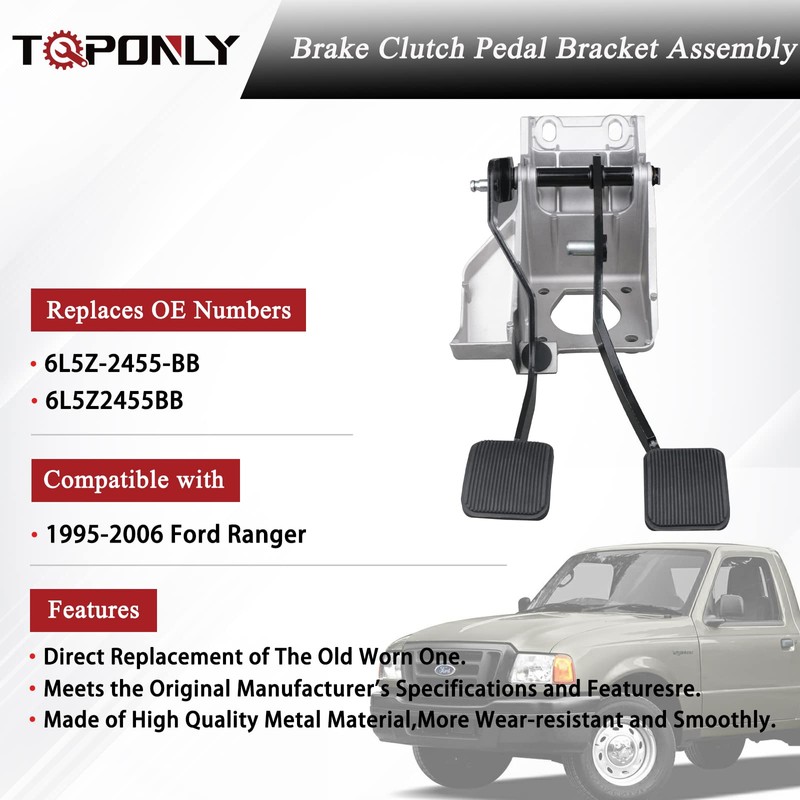 TQPONLY Brake Clutch Pedal Bracket Assembly Mounted Bushings Compatible with