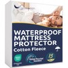 Waterproof Mattress Protector, 80 x 200 cm, Cotton Fleece Certified