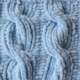 Tagetes Velvet Chenille Yarn (100 gr 132 yds x 2) 264 yds Baby Blanket Yarn, Amigurumi Yarn, Crochet and Knitting Yarn, Super Bulky, Soft, Chunky Yarn (Baby Blue)