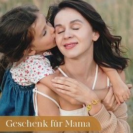 Gamtic Gifts Mum Bracelet for Mother's Day - Heart Charm Bracelet with Engraving, Stainless Steel Link Bracelet with OT Buckle for Women, Bracelet for Mum, Mother's Day Gift, with Gift Box, Stainless