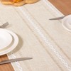 MLMC Boho Rustic Linen Table Runner with Handmade Tassels Beige
