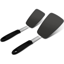 U Chef Set de 2 Espátulas de Silicona Flexible Resistentes al Calor, Utensilios de Cocina Antiadherentes, Espátulas Flexibles, Accesorios para Cocina, Ideales para Voltear Huevos, Hamburguesas, Crepas