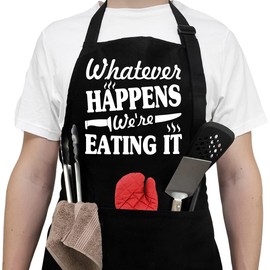 Funny Husband Apron - Men's Anniversary, Gift For Men, Dad, Husband, Him - Kitchen Aprons with Pockets for Cooking Hubby