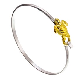 Cape Cod Jewelry-CCJ Sea Turtle Bracelet - Latch Cuff TwoTone