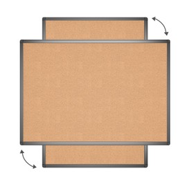 VIZ-PRO VIZ-PRO Cork Notice Board, 36 X 24 Inches, Cork Bulletin Board with Black Aluminium Frame