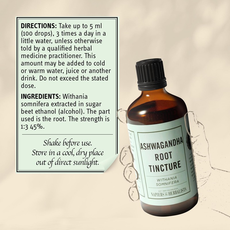 Napiers Ashwagandha Root Tincture (Withania somnifera) - Herbal Supplement -