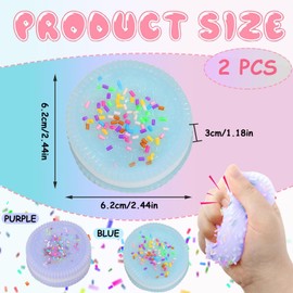 Fidget Toys, Stress Toys, Fidget Toy, Ultra-Soft Decompression Venting Toy, Sensory Toy, Stress Relief Squeeze Toy For Boys Girls Birthday Party Gifts (2Blue+Purple)