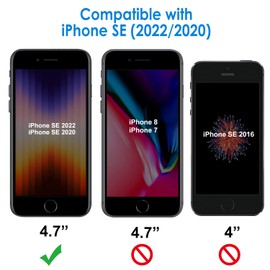 JETech JETech Screen Protector for iPhone SE 3/2 (2022/2020 Edition), 4.7-Inch, Tempered Glass Film, 3-Pack