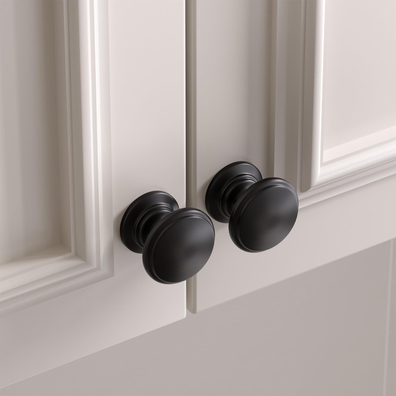 Goldenwarm 25 Pack Cabinet Knobs Black Cabinet Knobs Round Black