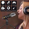 Micrófono para PC con Soporte Micrófono Condensador Semiprofesional con Tripié,
