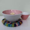 Fairtrade Felt Coasters Pot Coasters Pastel 22 cm Handmade Pure
