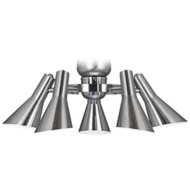 Universal Lighting and Decor Retro Brushed Nickel 5-Light LED Ceiling Fan Light Kit