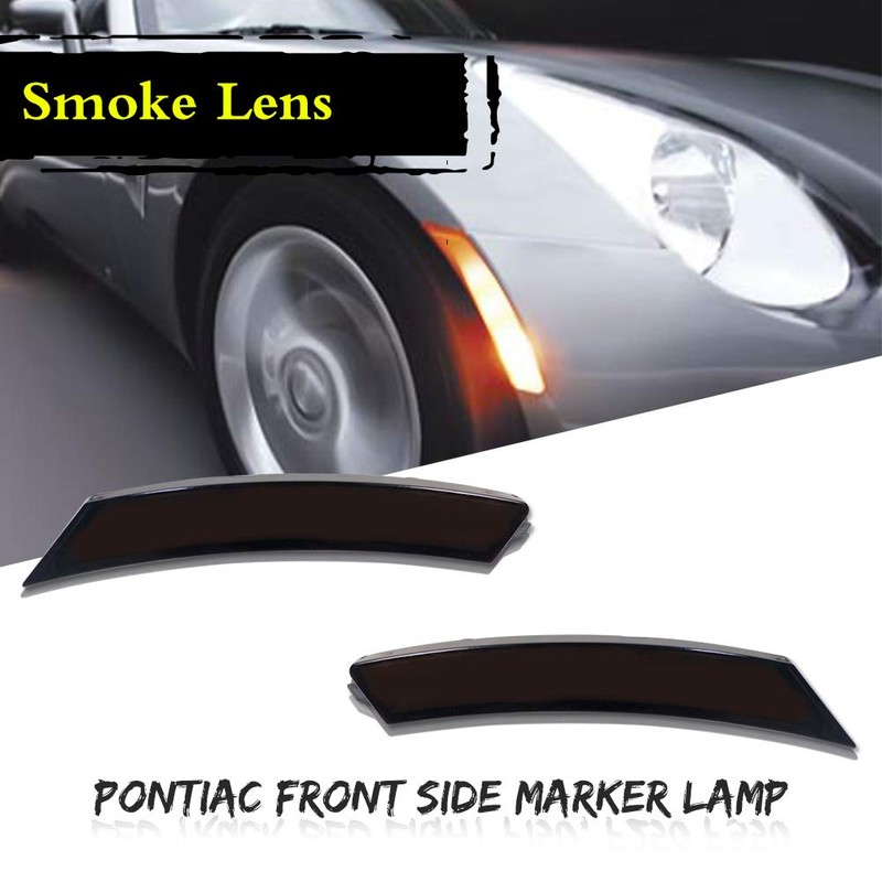 GTINTHEBOX Smoked Lens Amber LED Front Side Marker Lamps Compatible