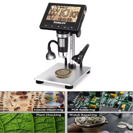 TOMLOV 4.3 Inch 1000X Digital Microscope fr PCB Soldering Coin Microscope Camera