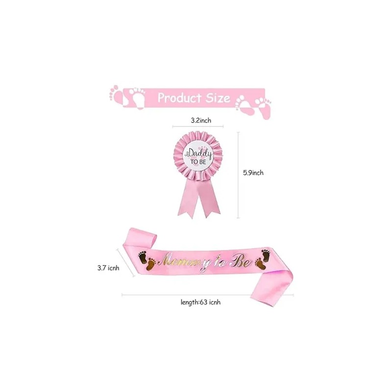 Baby Shower De Banda Mom Dad To Be 2 Piezas