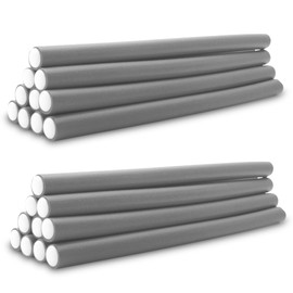 ECENCE Papilot Set of 20 Papilot Rollers Perm Flexible Diameter 14 mm x 240 mm Length Grey