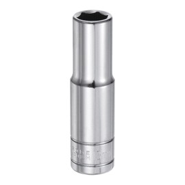 HARFINGTON 6-Point Socket 1/2" Drive 13mm Metric 3.1" Length 45# Steel Deep Sockets Full Polishing Chrome Sockets for Car Repair Mechanical Maintenance Home Use