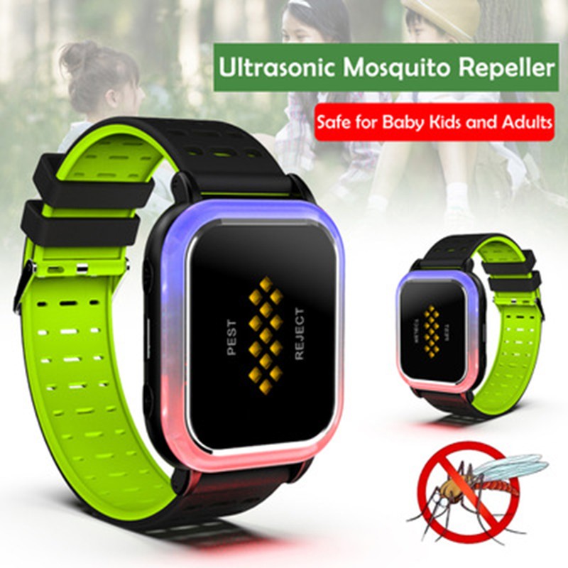 2 in 1 Ultrasonic Mosquito Repellent Bracelet Insect Repelling Light