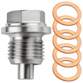 Arvoni Magnetische Ölablassschraube M14x1,5, Öl Ablassen Schraube mit 5 Dichtung, Ölablassschraube Dichtung Ölwannenablassmutter, Edelstahl Ölwanne Auto Ölschraube für Autos, Motorräder und Boote