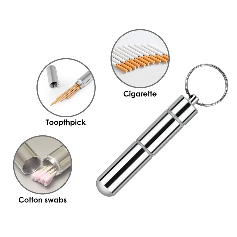 DS. DISTINCTIVE STYLE 2.8" Toothpick Holder Keychain Pocket Size Waterproof