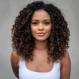 Curly Crochet Hair 14 Inch GoGo Curl Crochet Hair for Women Short Beach Curl Water Wave Crochet Braids for Women 7 Packs Curly Braiding Hair for Boho Braids (14 Inch, 1B/4/30)