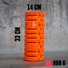 MATCHU - Fascia roller - massage roller - available in soft, medium and hard - available in 33 x 14, 45/90 x 15, 31 x 10 and 46 x 13 cm - available in black, blue and orange (orange, 33 x 14 cm -