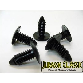 Jurassic Classic Auto Parts For AMC 5pcs Black Nylon Plastic Retainers Clips Bumpers Fenders 1/4" 6mm NOS
