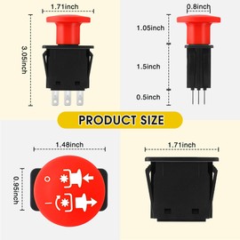 Hohean PTO Switch Lawn Mower Clutches 10 Amp Upgrade Blade Clutch Switch Parts Compatible with Bad Boy Mowers ZT Elite MZ & ZT Rebel Rogue Renegade Outlaw Pup Lightning AOS Extreme Series(Red)