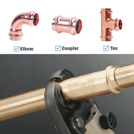 iGeelee Hydraulic Copper Pipe Press Tool for Viega ProPress Fittings | Includes 1/2", 3/4", & 1" Dies | Ideal for Narrow Spaces & Tee Fittings | Includes 1 Set of Dies