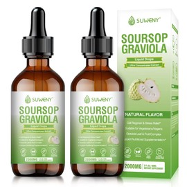 SUWENY Organic Soursop Graviola Liquid Drops 2000mg | Natural Leaf Extract for Cell Support, Antioxidant & Immune Health Boost | Non-GMO, Vegan Friendly Natural Flavor (2)