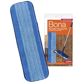 Bona Microfiber Cleaning Pad, for Hardwood and Hard-Surface Floors, fits Bona Family of Mops, 1 Pack, Blue
