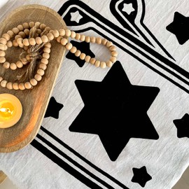 THE ART BOX Altar Tablecloth, Tarot Mat, Witchcraft Accessories - 91 x 91 cm, Square Age, Wicca, Spiritual Celestial Age, Pagan Cloth with Fringes (Star Moon Maps, Black, White)