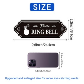 Please Ring Doorbell Sign Sticker，Self-Adhesive Waterproof Please Ring Bell Outdoor Sign for Home Business Offices