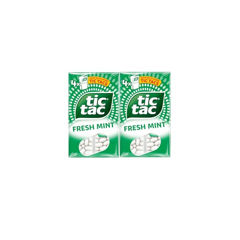 8 X TicTac Fresh Mint Breath Mints, Long-Lasting Mint Flavor,