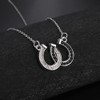 Double Horseshoe White and Black Crystal Horse Hoof Pendant Necklaces