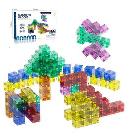 TOYVIBE 120PCS Magnetic Building Blocks - STEM Educational Toys for Ages 3+ (AU) (Colorful Transparent Magnetic Building Blocks, pcs, 120) (120 pcs)