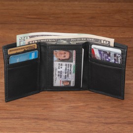 Fox Valley Traders Genuine Leather Animal Embossed Wallets, Crafted with 100% Genuine Leather, Accessories - Wolf Design, Measures 4 3/4" Long x 3 1/2" Wide