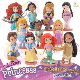 GREEN BRAIN Figuras de Princesas para niñas, Juguetes de Princesas para niñas, Set de 11 Princesas coleccionables